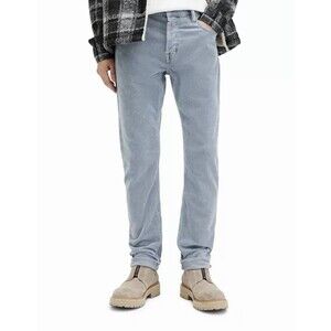AllSaints Rex Straight Leg Corduroy Blue Grey Pants 38 x 30 Men’s Casual